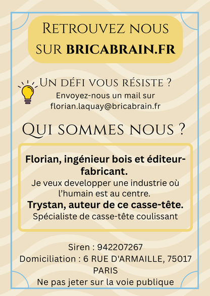 IMHOTEP : Casse-tête en bois (jusqu’à 4 niveaux de difficulté)