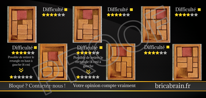 IMHOTEP : Casse-tête en bois (jusqu’à 3 niveaux de difficulté)